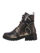 AllSaints Embossed Leather Animal Print Combat Boots