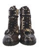 AllSaints Embossed Leather Animal Print Combat Boots