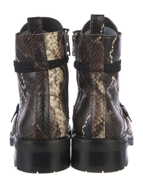 AllSaints Embossed Leather Animal Print Combat Boots