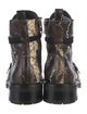 AllSaints Embossed Leather Animal Print Combat Boots