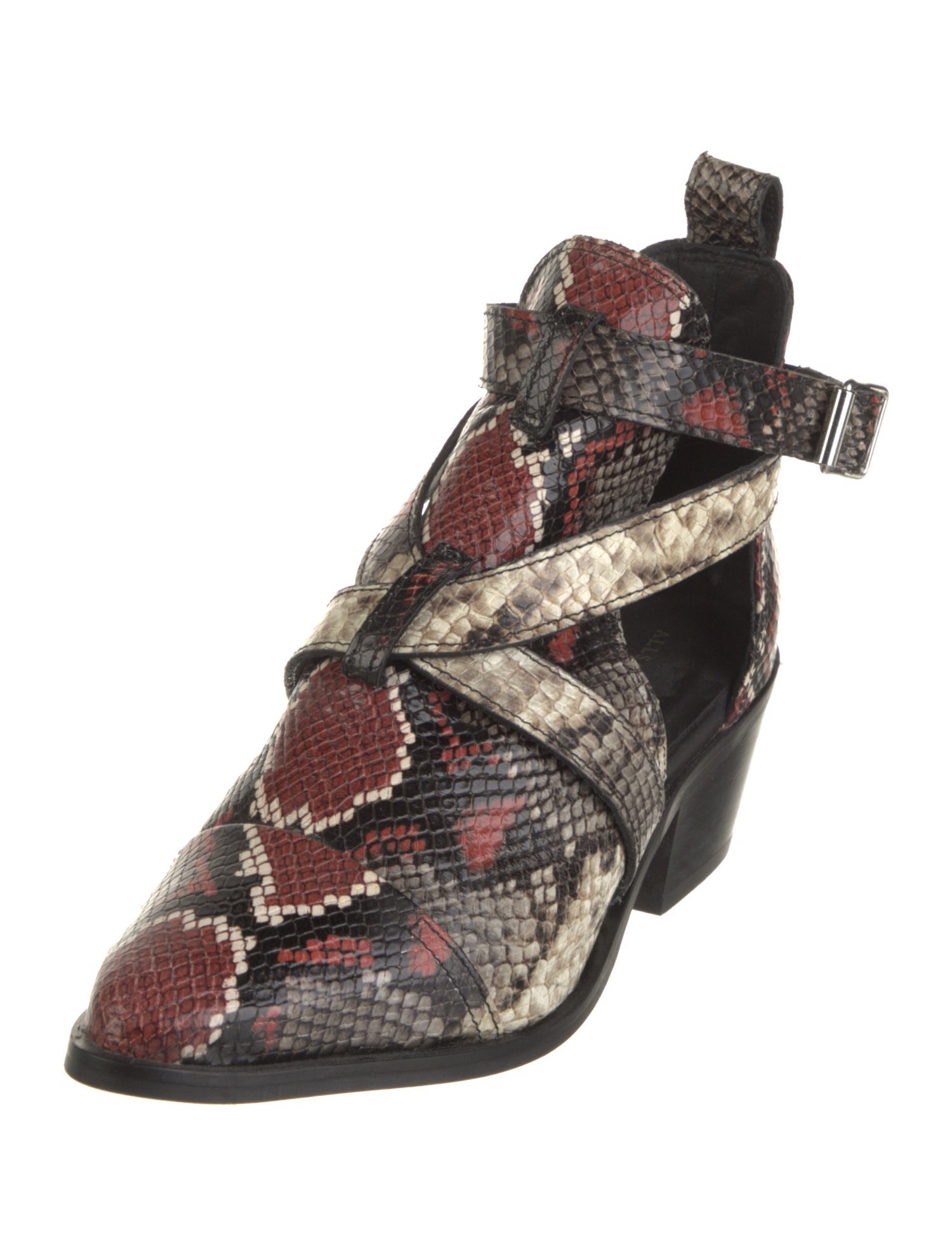 AllSaints Leather Lace Pattern Lace-Up Boots