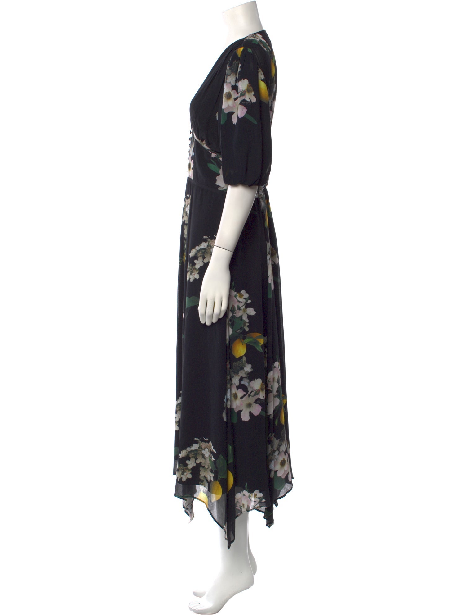 AllSaints Floral Print Long Dress