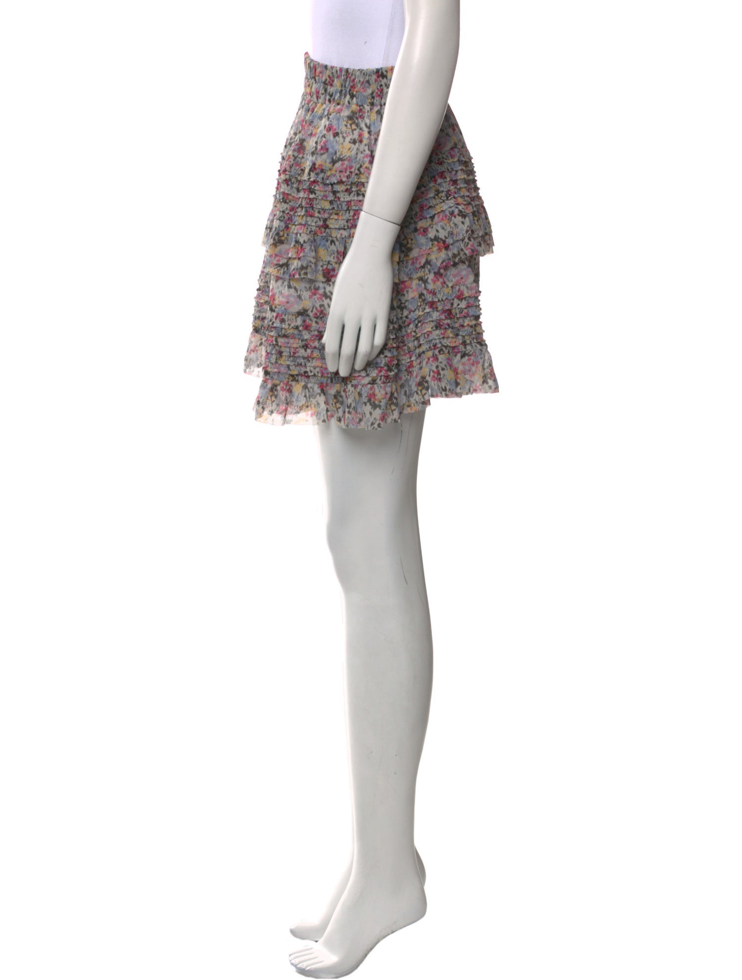 AllSaints Floral Print Mini Skirt