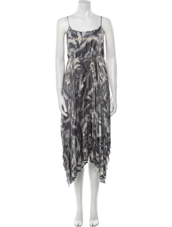 AllSaints Tie-Dye Print Long Dress