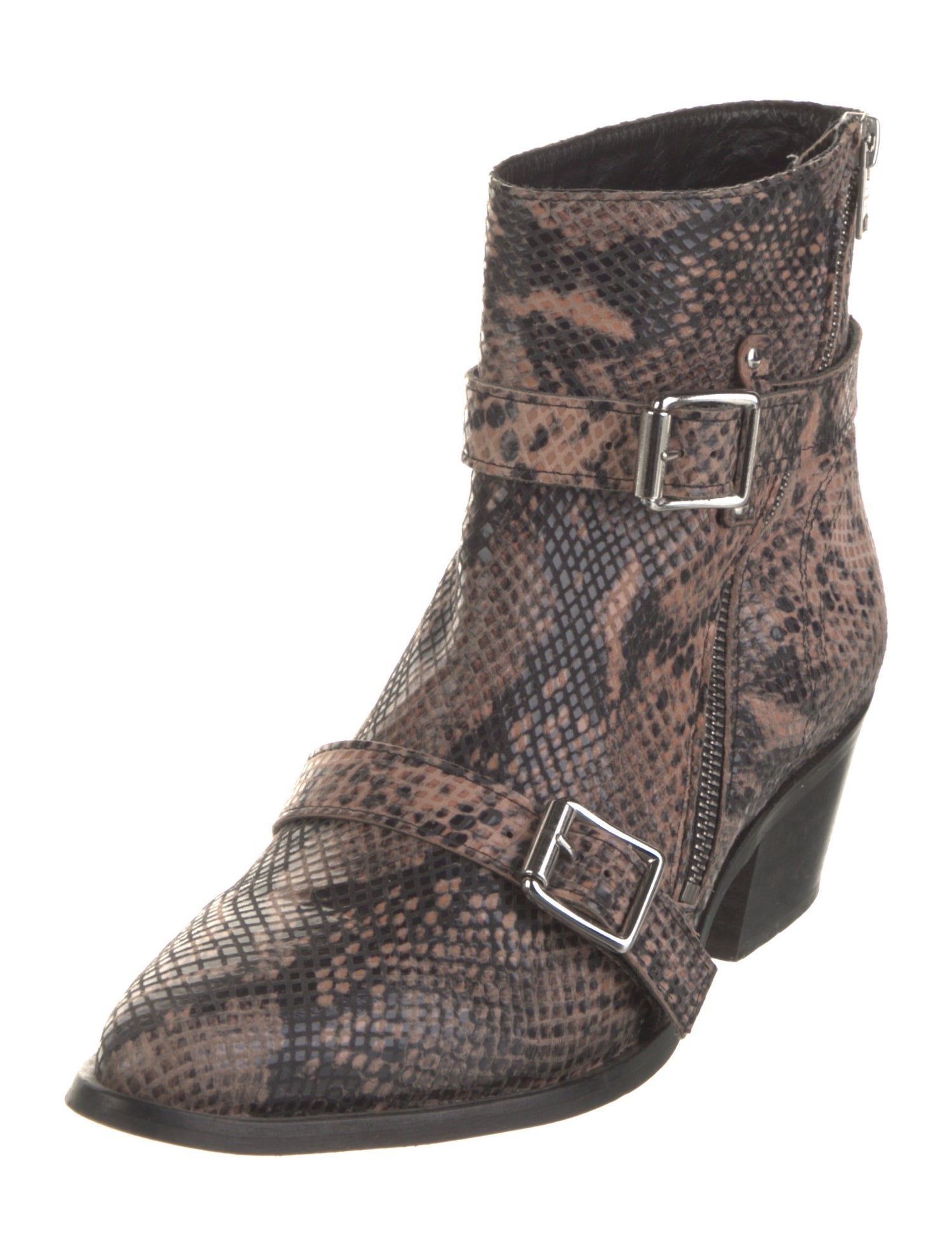 AllSaints Leather Animal Print Boots