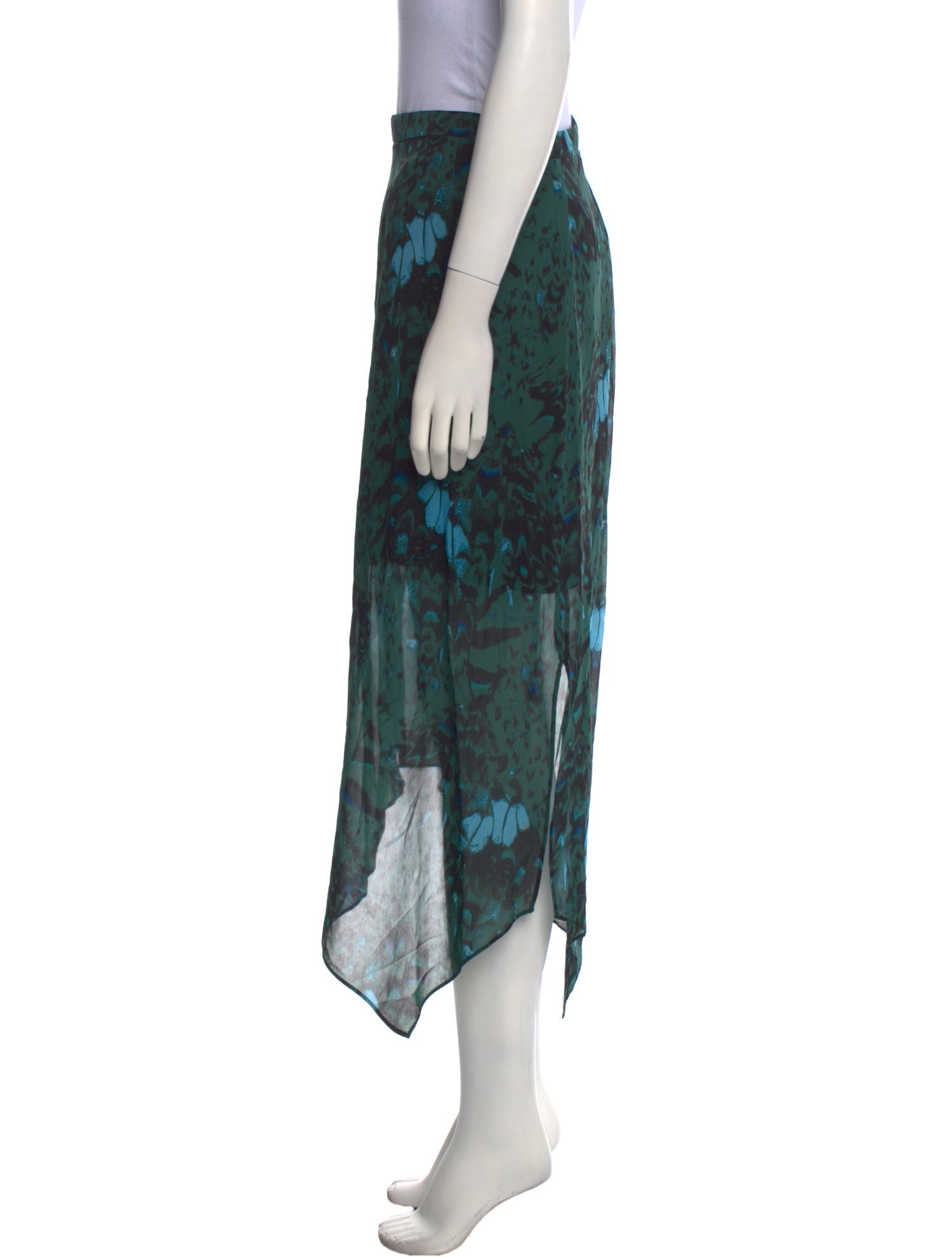 AllSaints Floral Print Midi Length Skirt