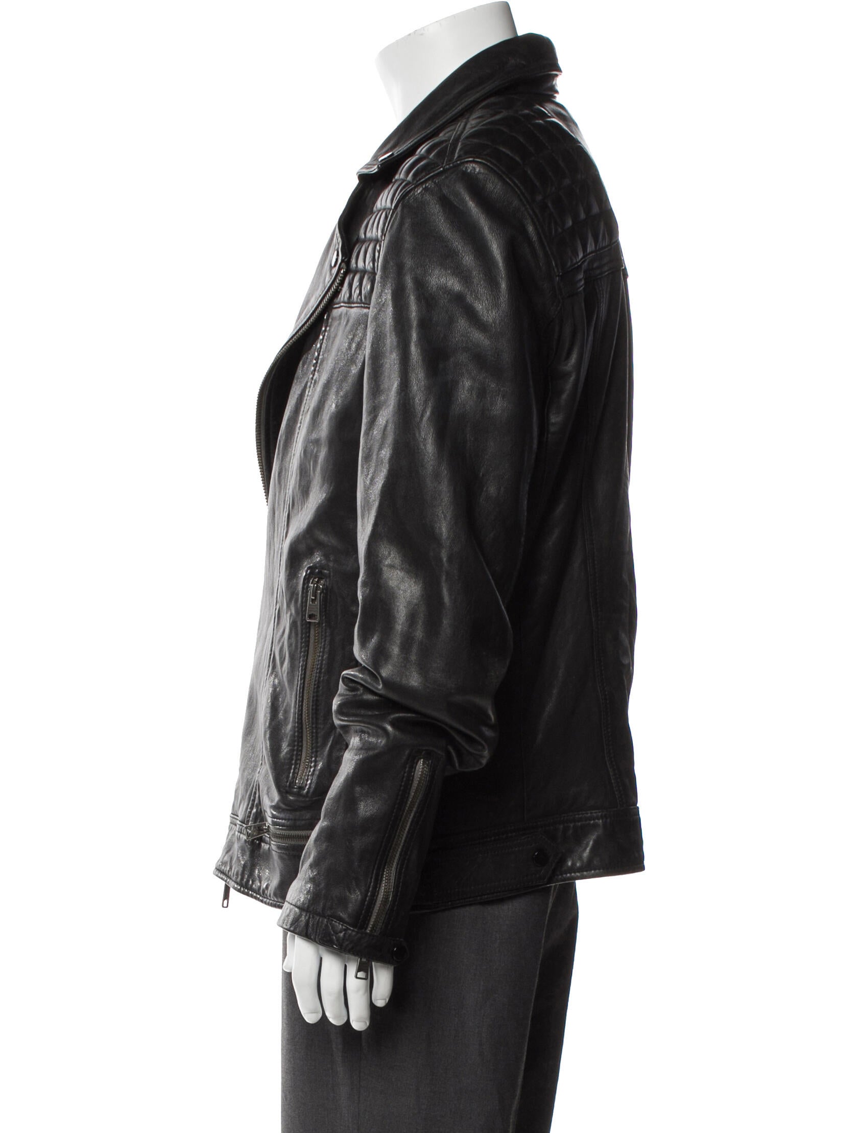 AllSaints Lamb Leather Moto Jacket