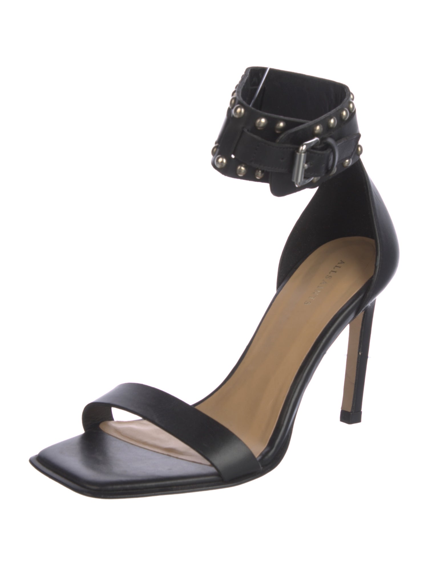 AllSaints Leather Studded Accents D'Orsay Pumps