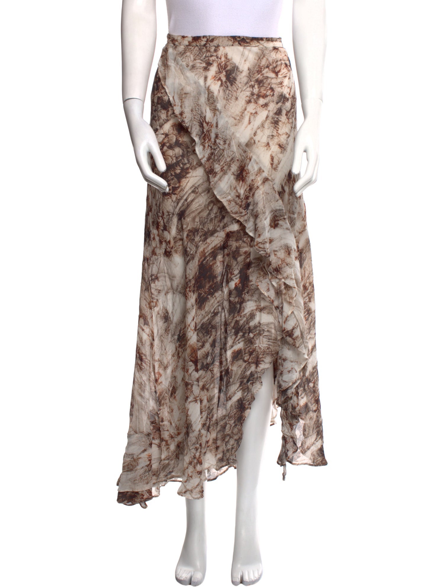 AllSaints Printed Midi Length Skirt