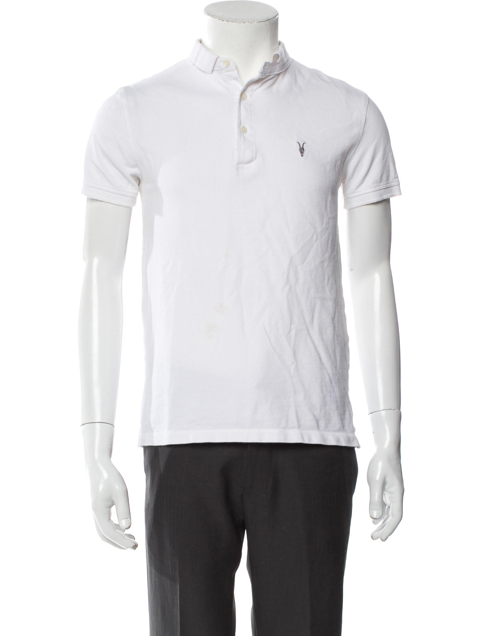 AllSaints V-Neck Short Sleeve Polo Shirt