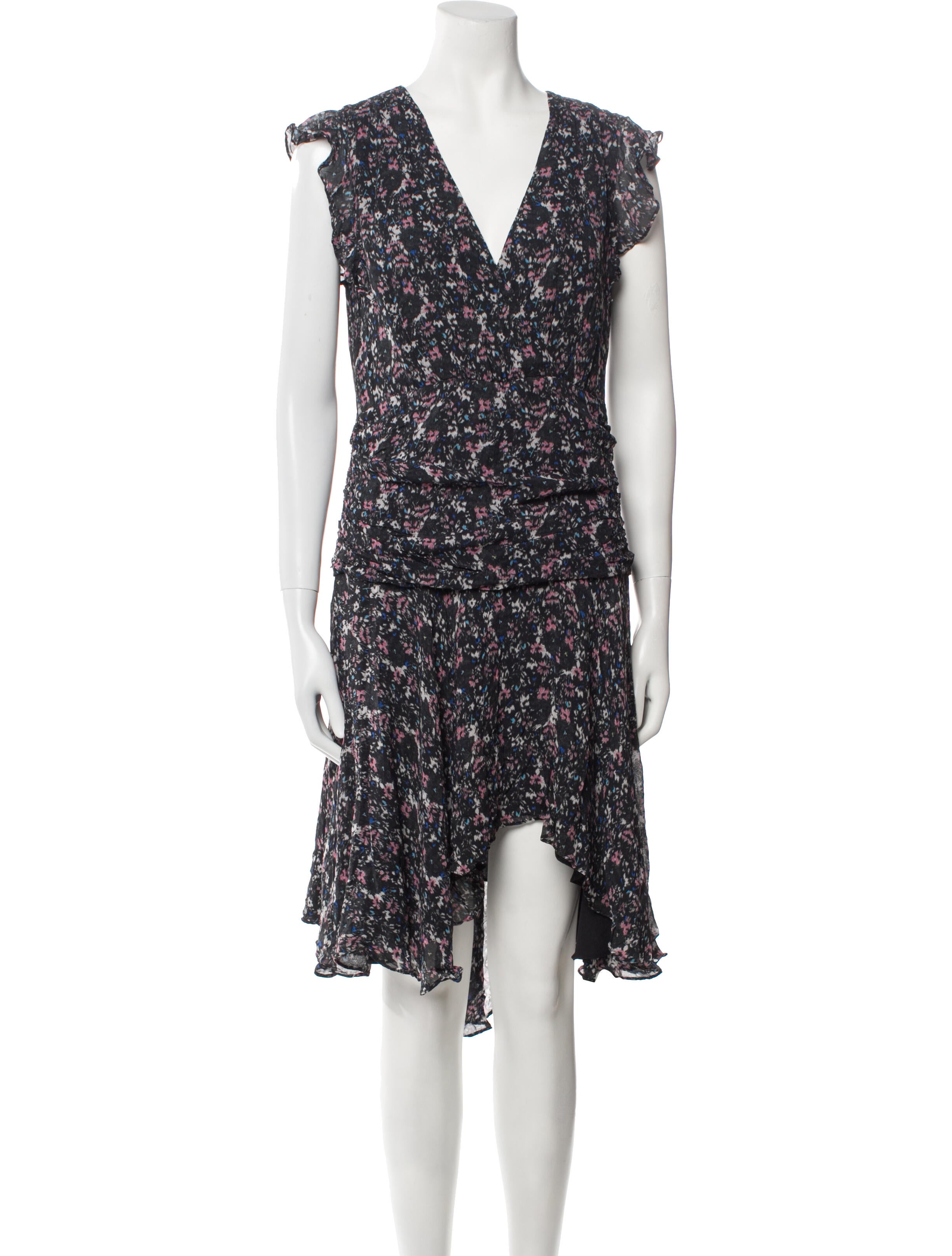 AllSaints Floral Print Midi Length Dress