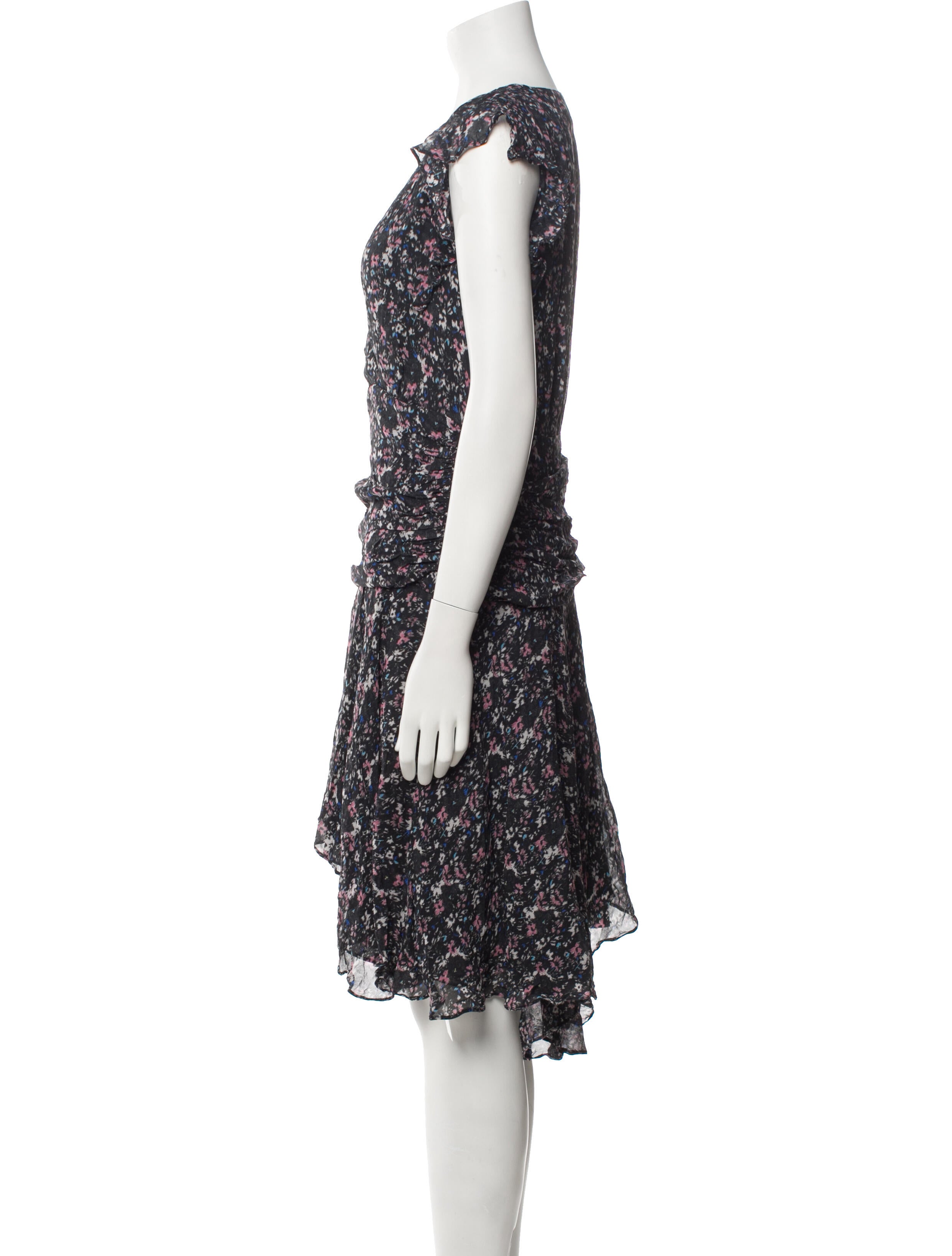 AllSaints Floral Print Midi Length Dress