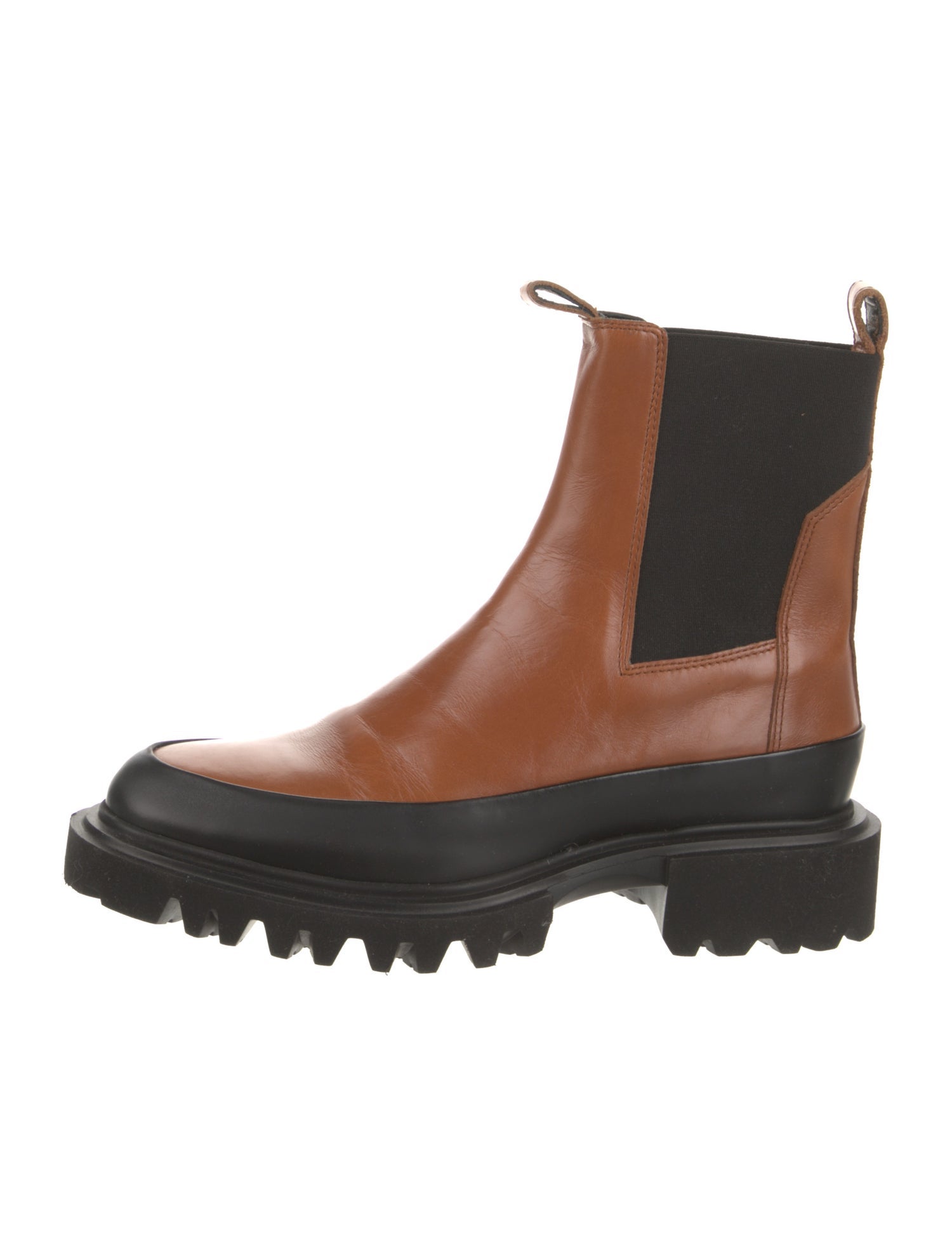 AllSaints Leather Colorblock Pattern Chelsea Boots