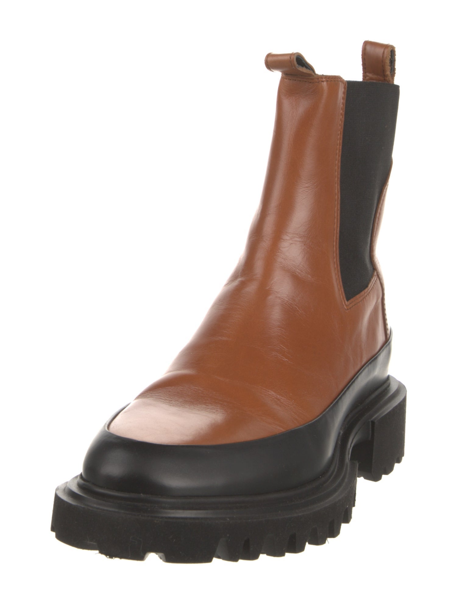 AllSaints Leather Colorblock Pattern Chelsea Boots