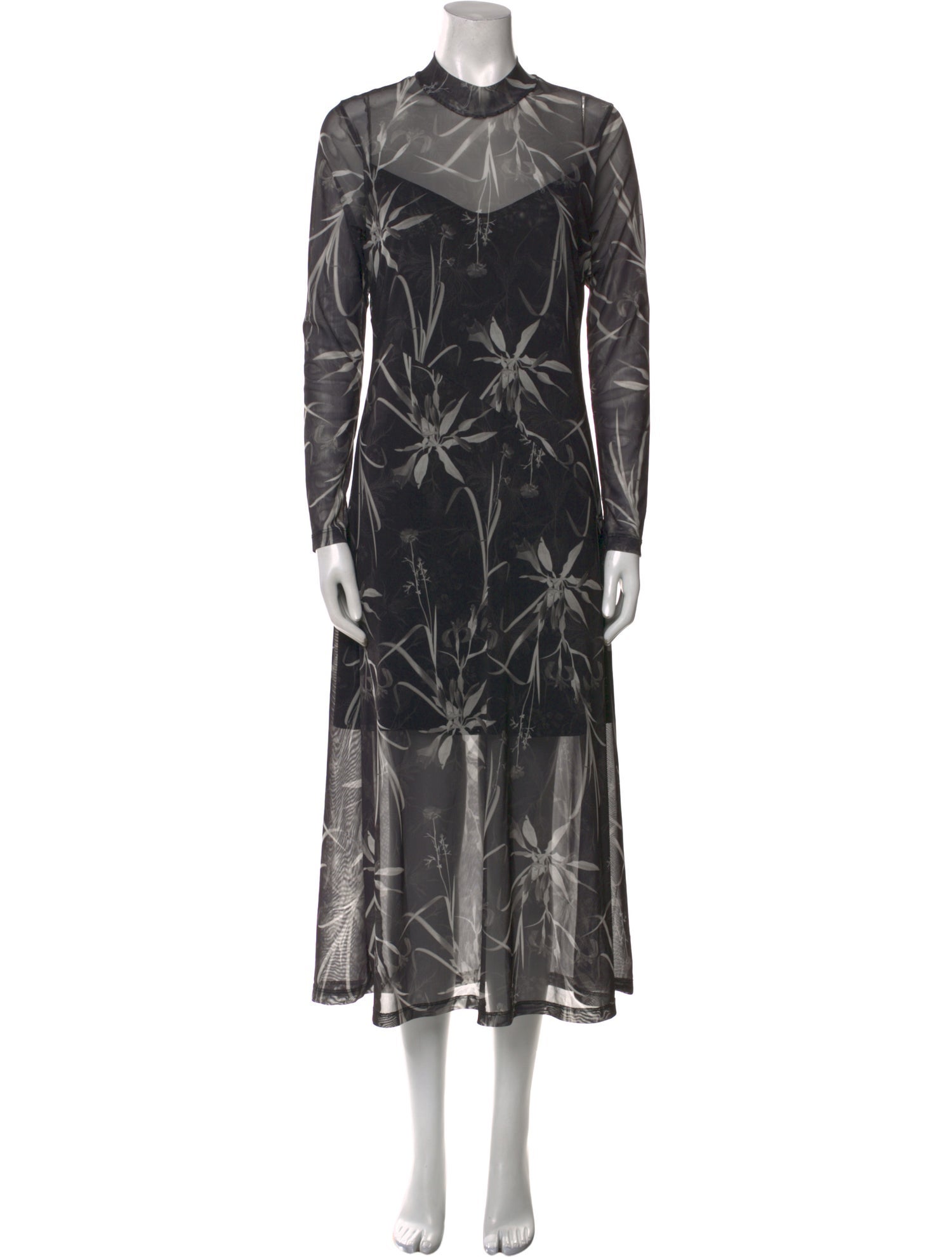 AllSaints Floral Print Long Dress