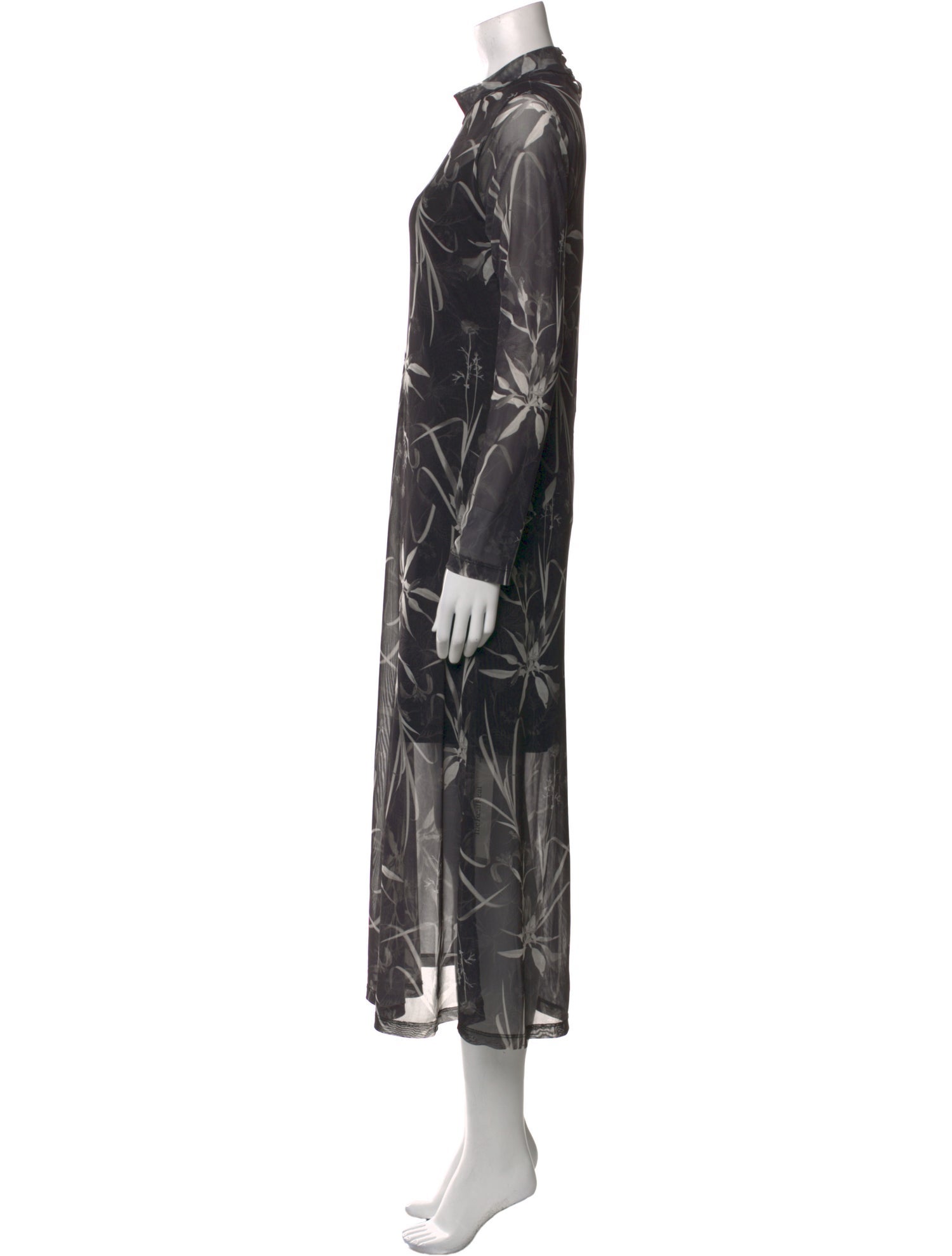 AllSaints Floral Print Long Dress