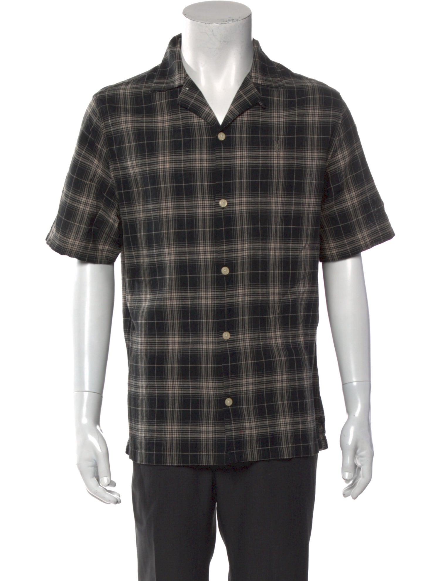 AllSaints Plaid Print Short Sleeve Shirt