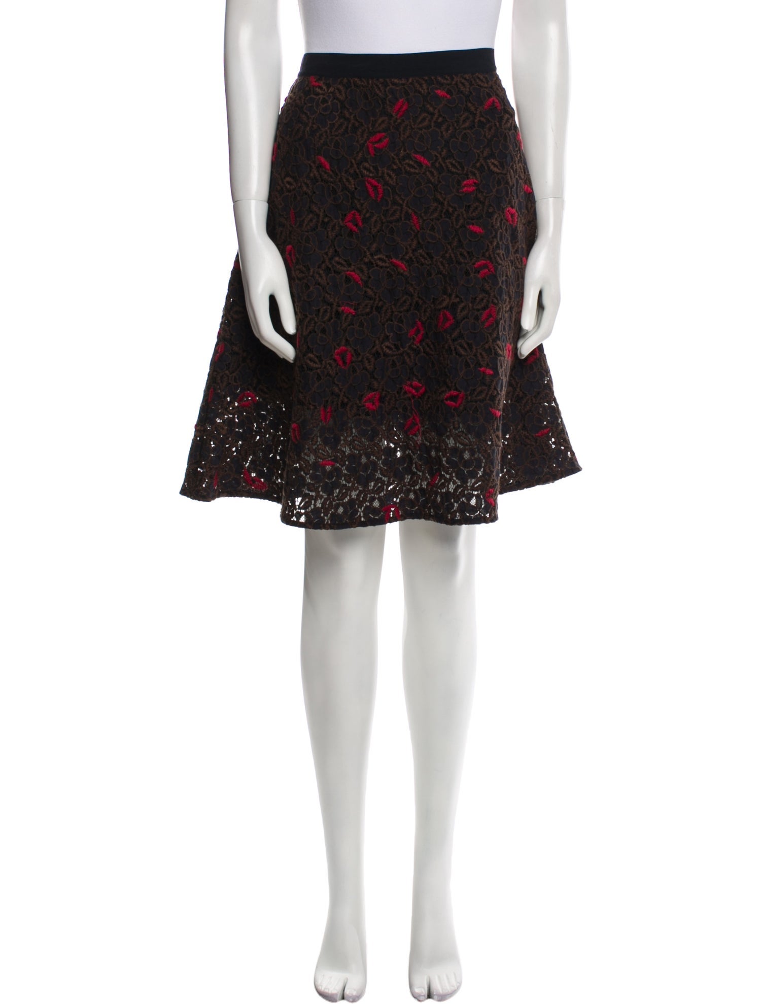 AllSaints Floral Print Knee-Length Skirt