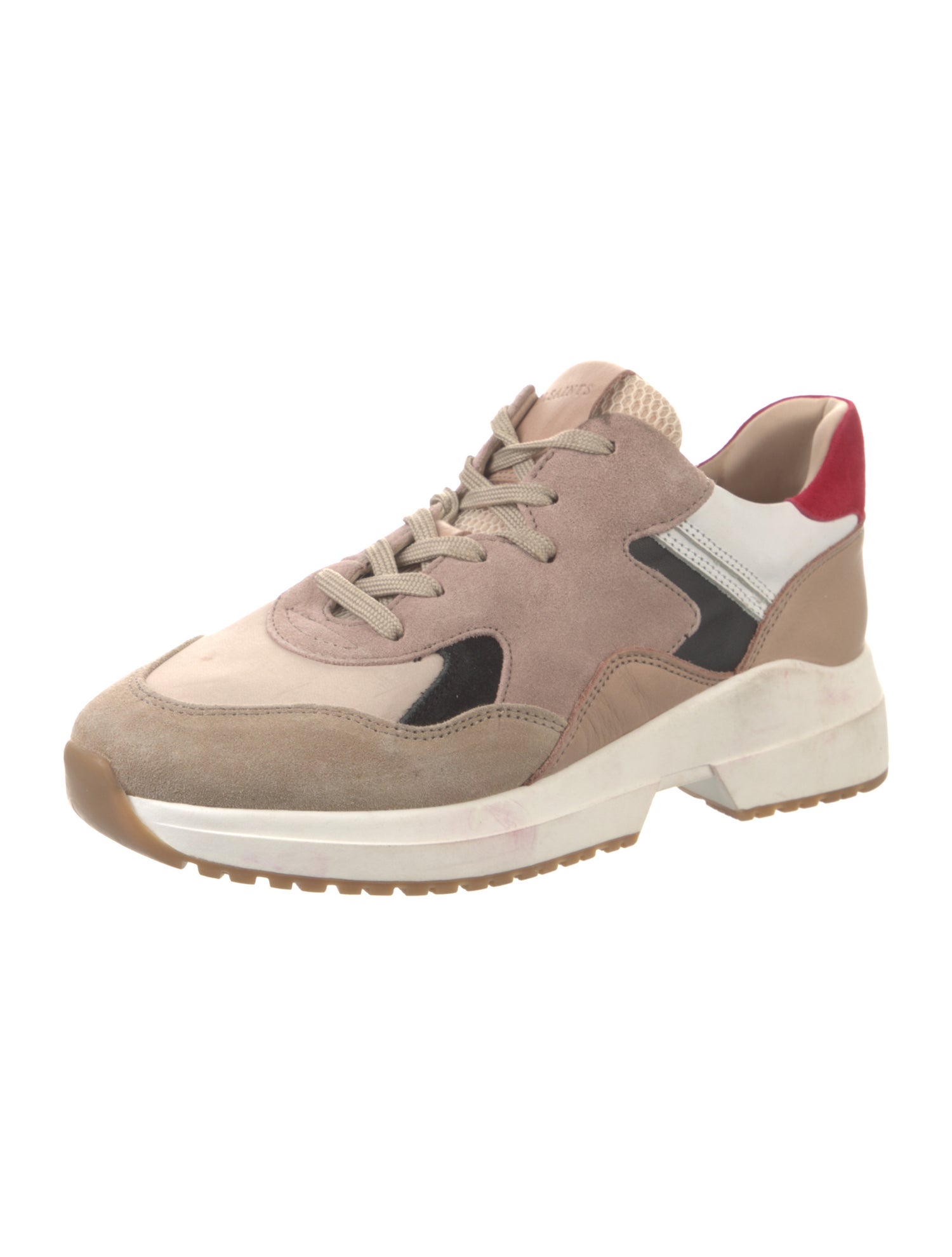 AllSaints Suede Colorblock Pattern Sneakers