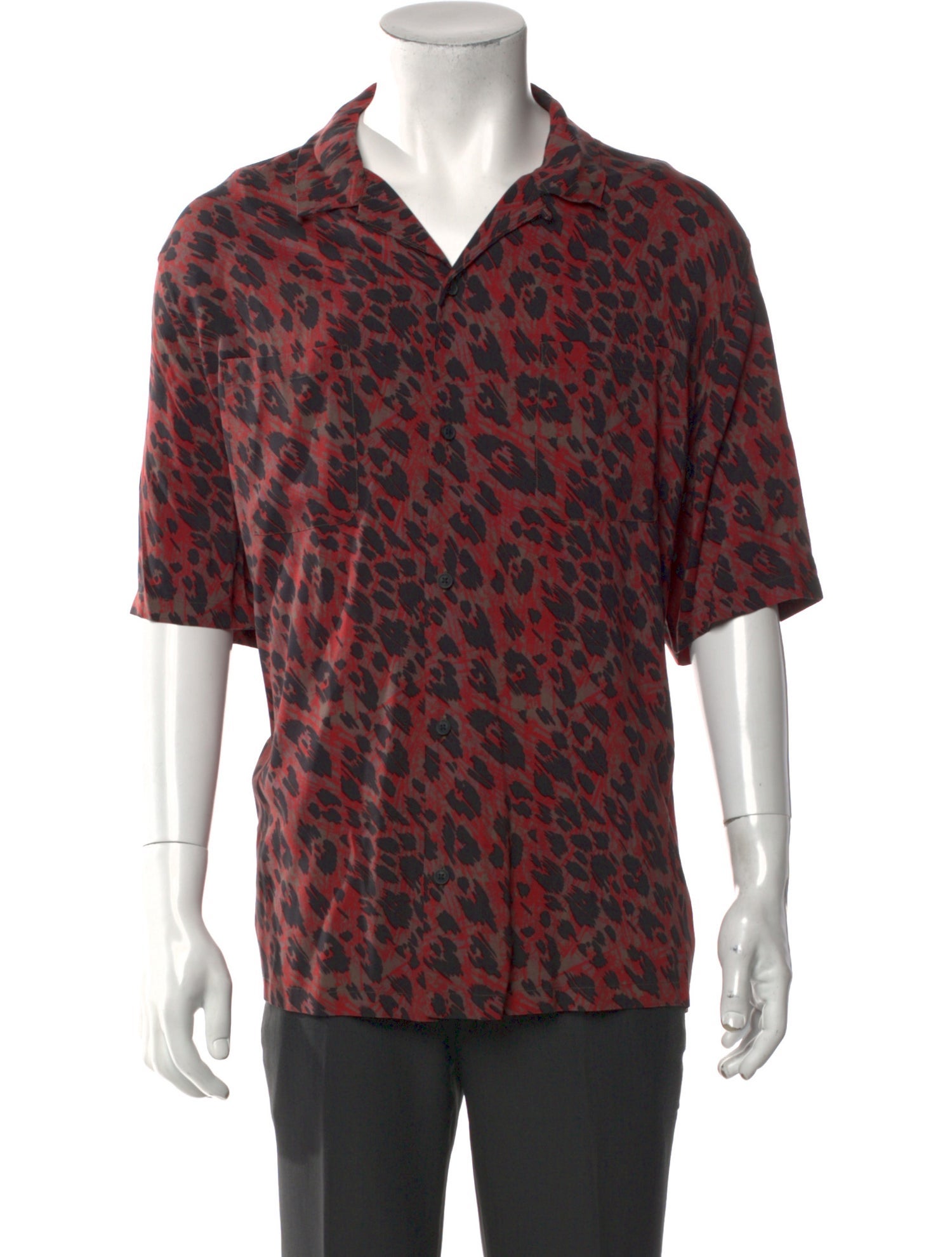 AllSaints Animal Print Three-Quarter Sleeve Shirt