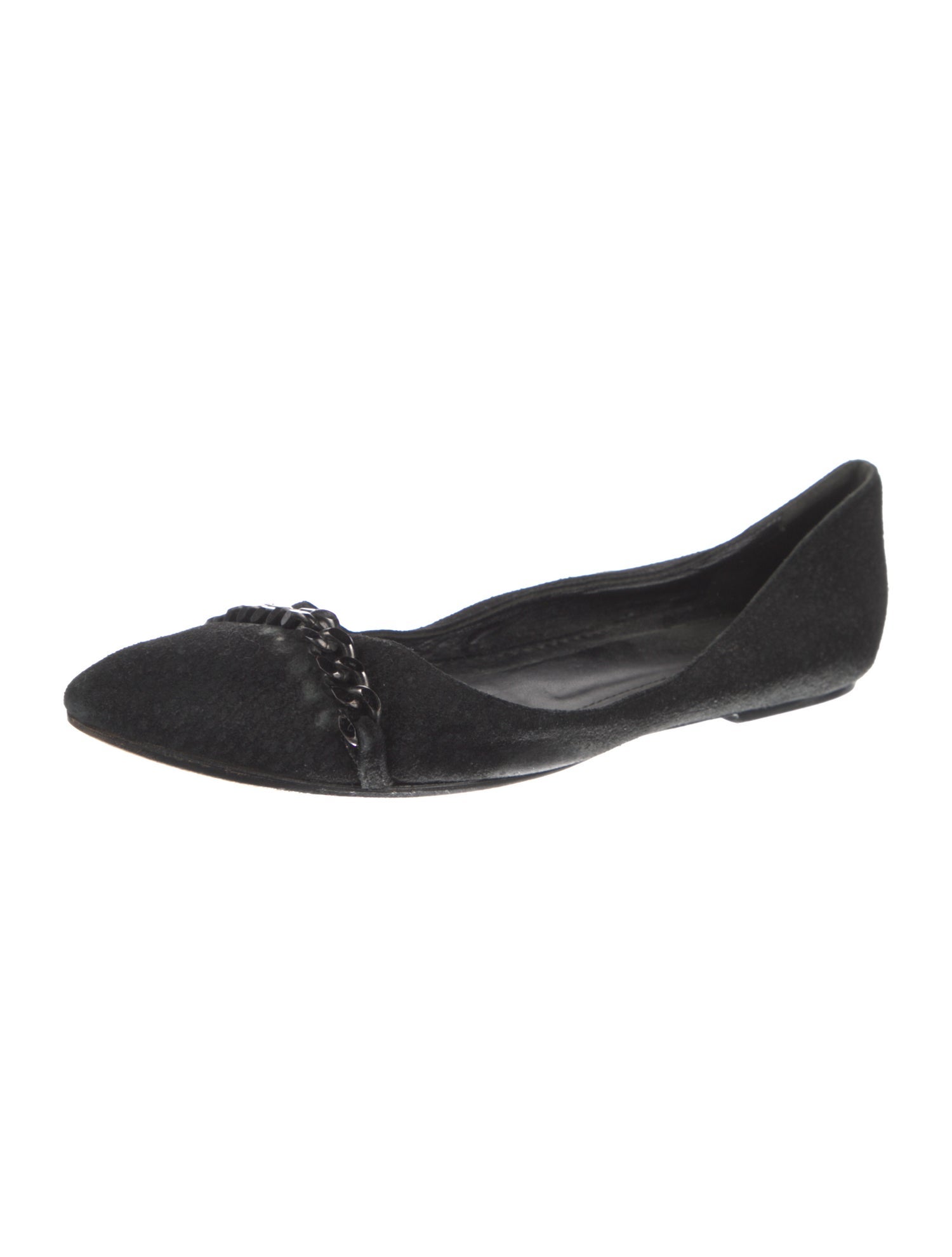 AllSaints Suede Crystal Embellishments Ballet Flats