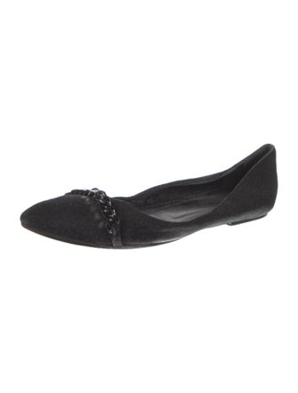 AllSaints Suede Crystal Embellishments Ballet Flats