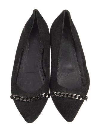 AllSaints Suede Crystal Embellishments Ballet Flats