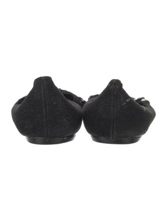 AllSaints Suede Crystal Embellishments Ballet Flats