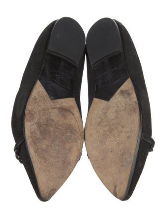 AllSaints Suede Crystal Embellishments Ballet Flats