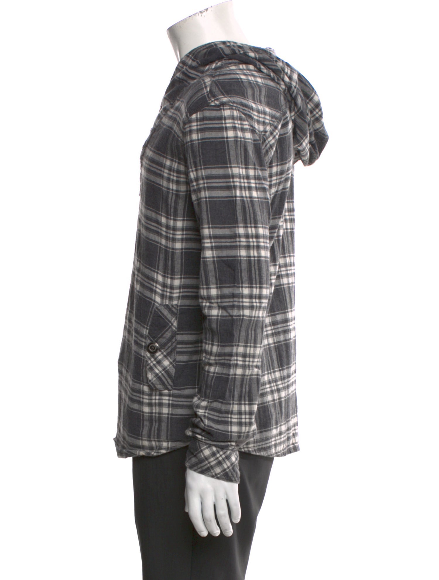 AllSaints Plaid Print Crew Neck Hoodie
