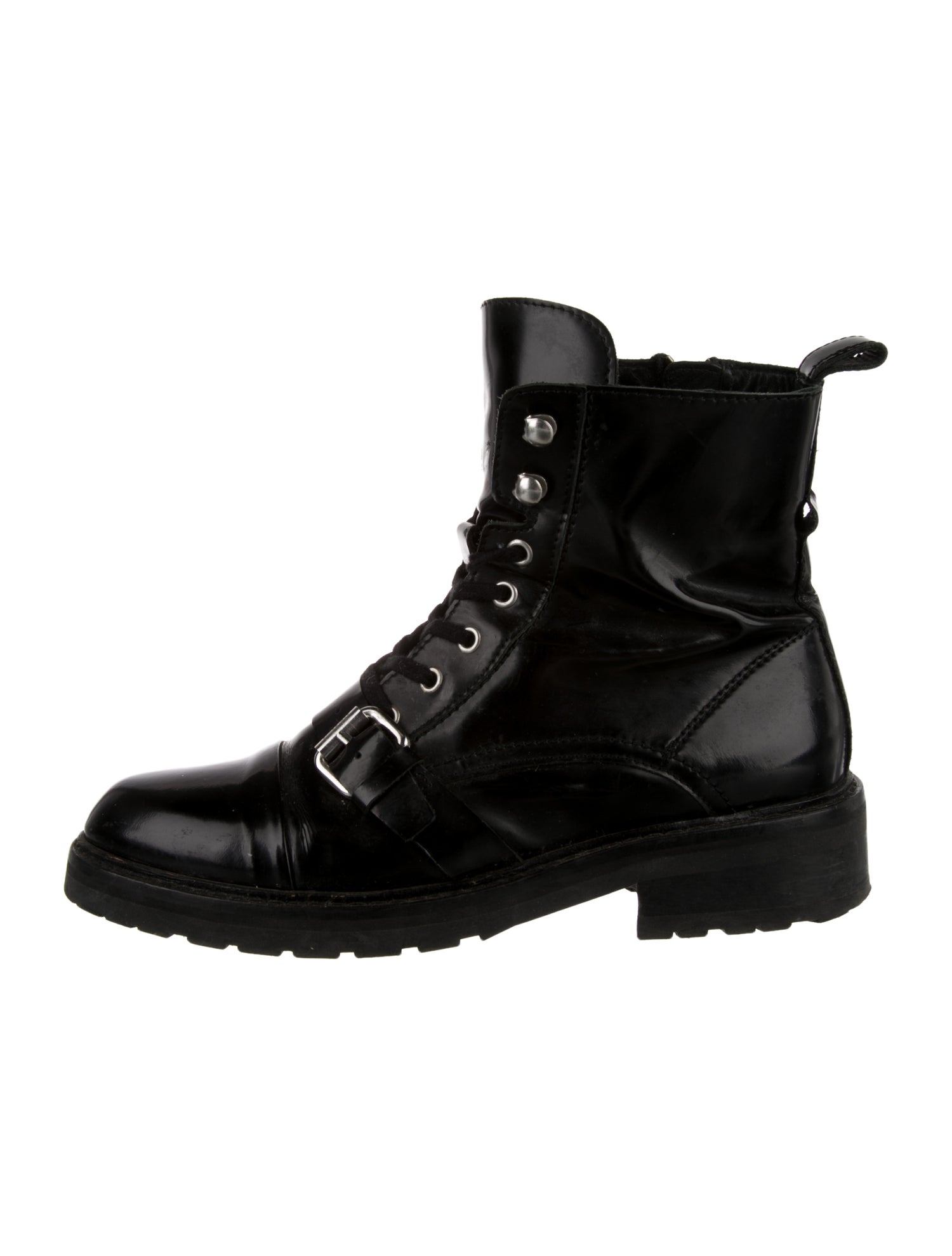 AllSaints Patent Leather Combat Boots