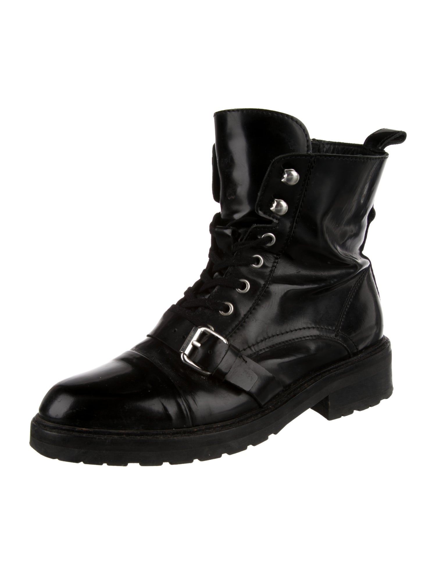 AllSaints Patent Leather Combat Boots