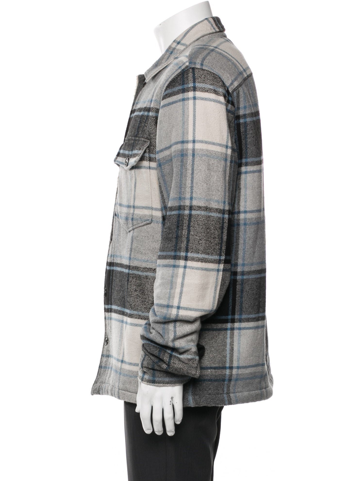 AllSaints Plaid Print Denim Jacket