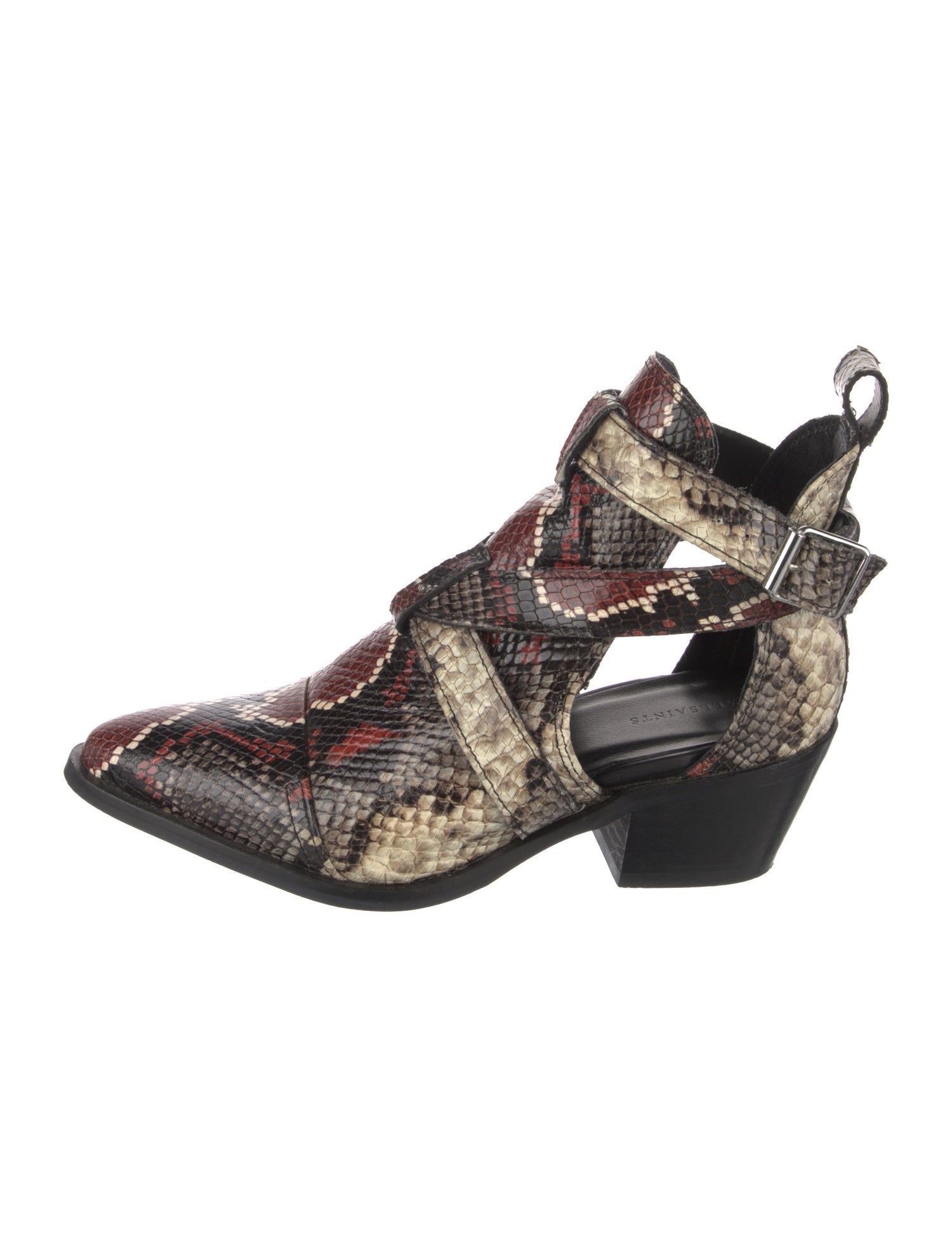 AllSaints Leather Animal Print Lace-Up Boots