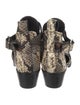AllSaints Leather Animal Print Lace-Up Boots