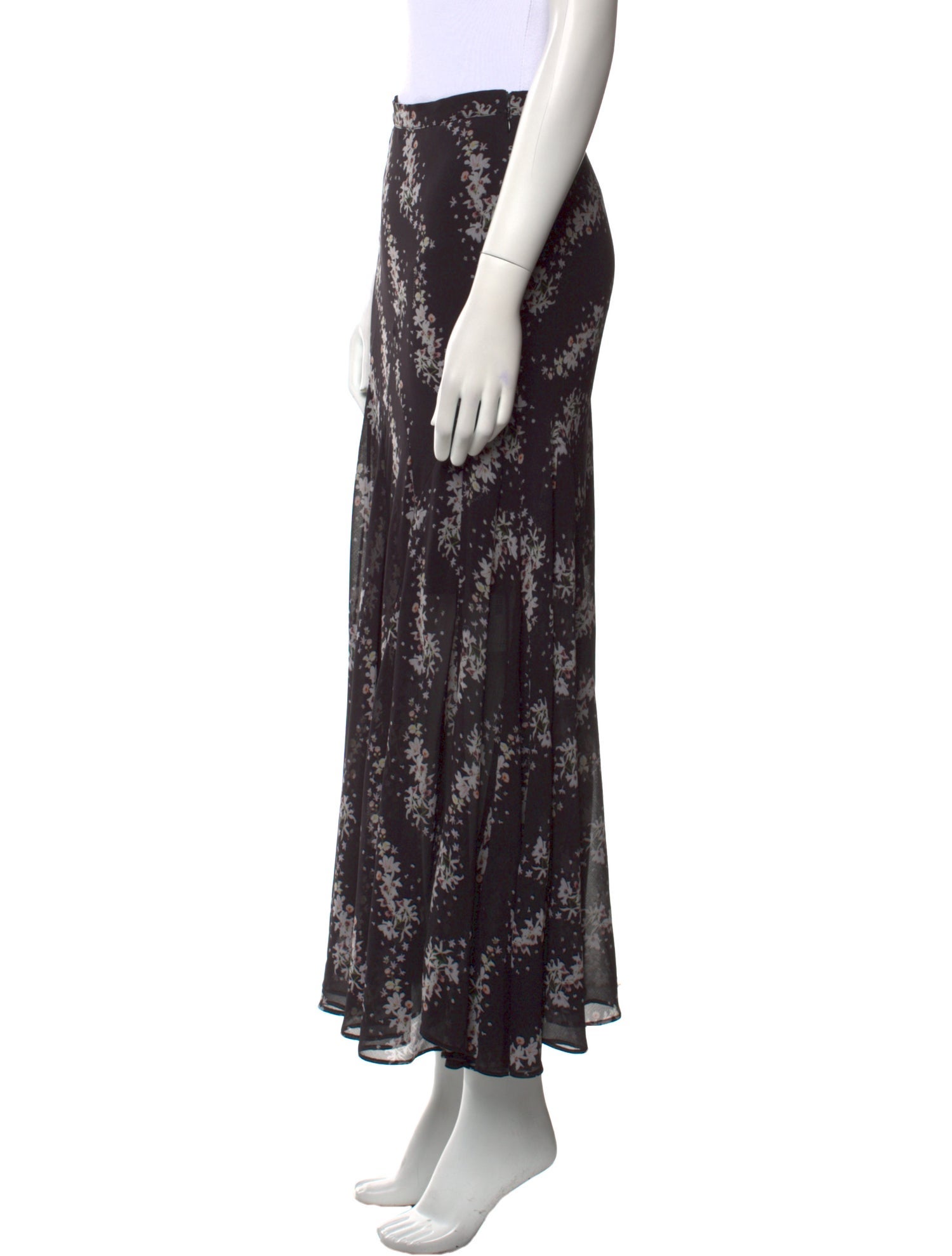 AllSaints Floral Print Midi Length Skirt