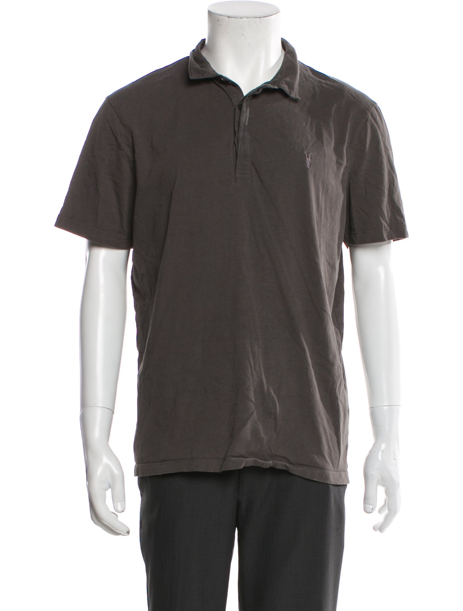 AllSaints Crew Neck Short Sleeve Polo Shirt