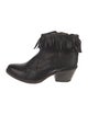 AllSaints Leather Fringe Trim Accent Western Boots