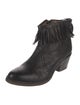 AllSaints Leather Fringe Trim Accent Western Boots