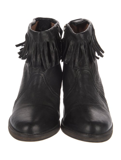 AllSaints Leather Fringe Trim Accent Western Boots