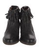 AllSaints Leather Fringe Trim Accent Western Boots