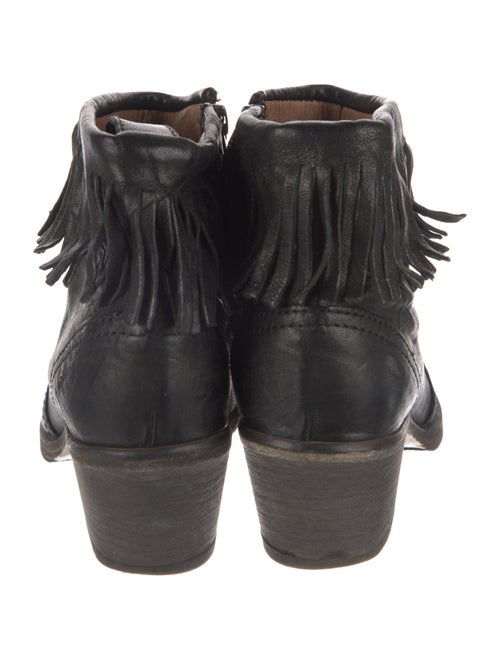 AllSaints Leather Fringe Trim Accent Western Boots