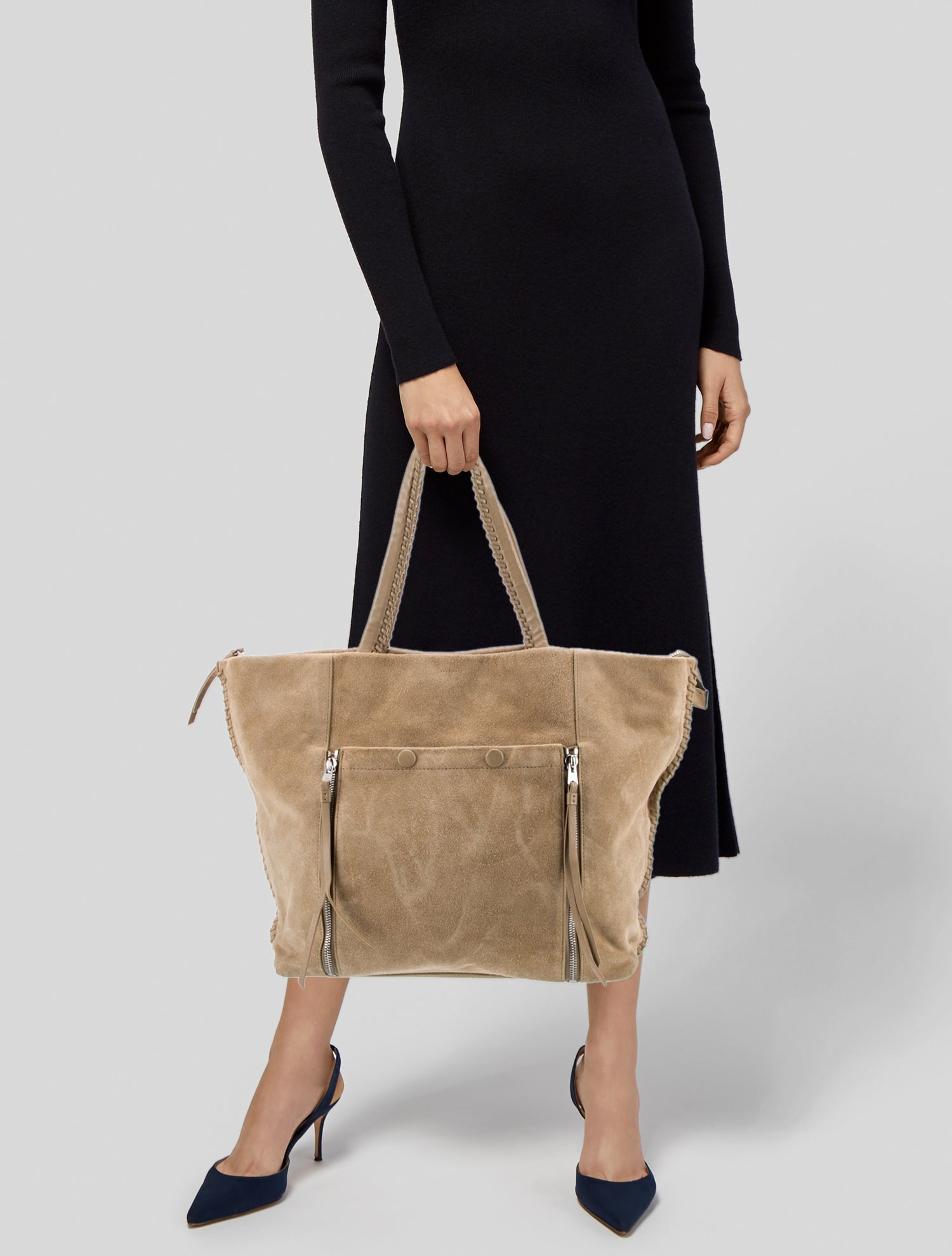 AllSaints Suede Weekender Bag