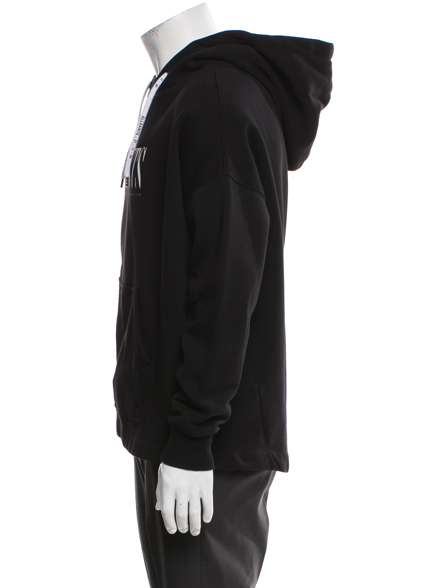 AllSaints Graphic Print Crew Neck Hoodie