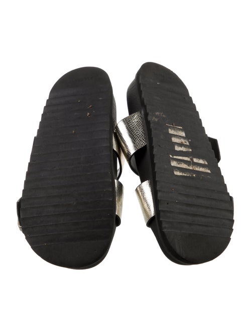 AllSaints Leather Colorblock Pattern Slides