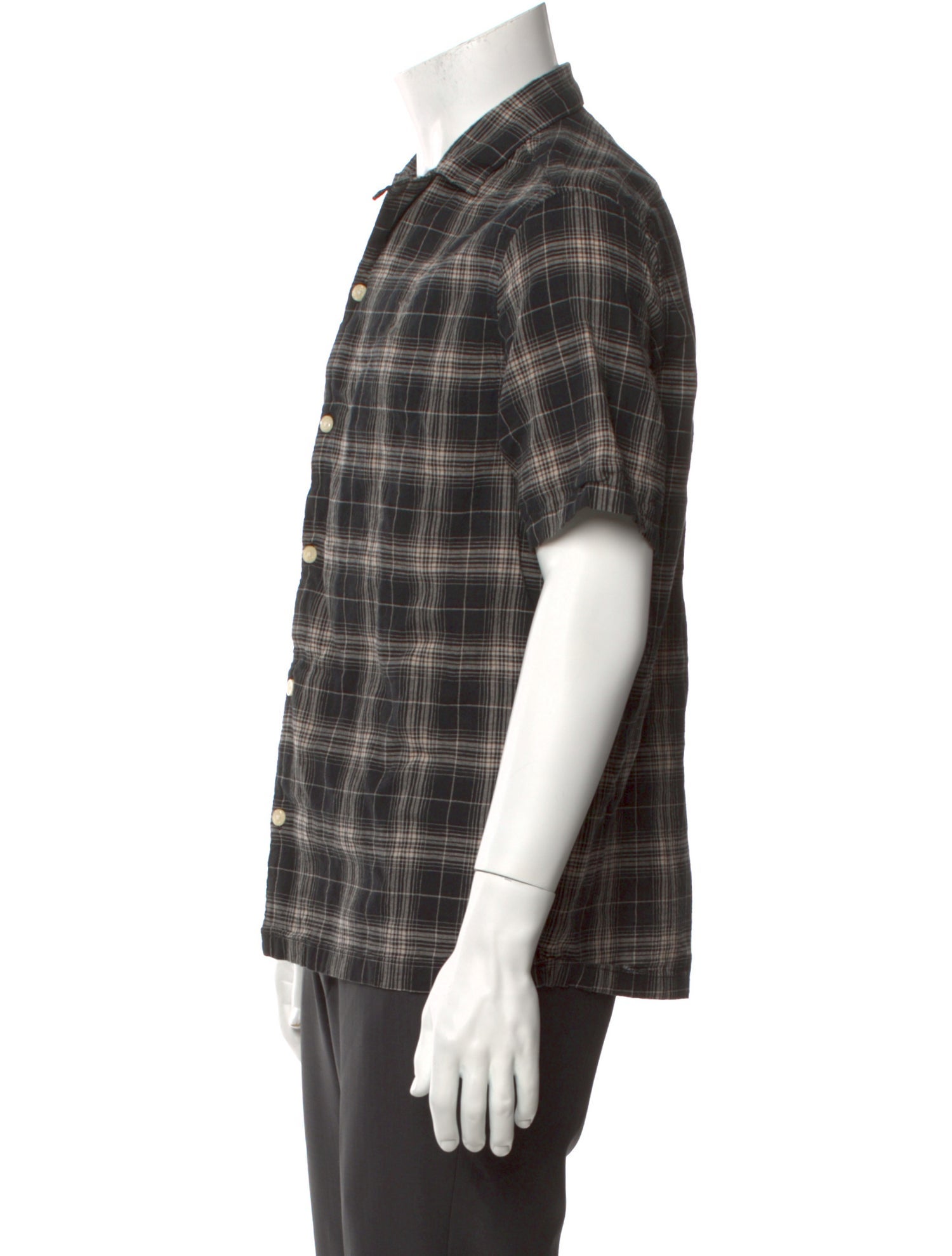 AllSaints Plaid Print Short Sleeve Shirt