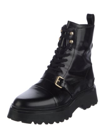 AllSaints Patent Leather Combat Boots