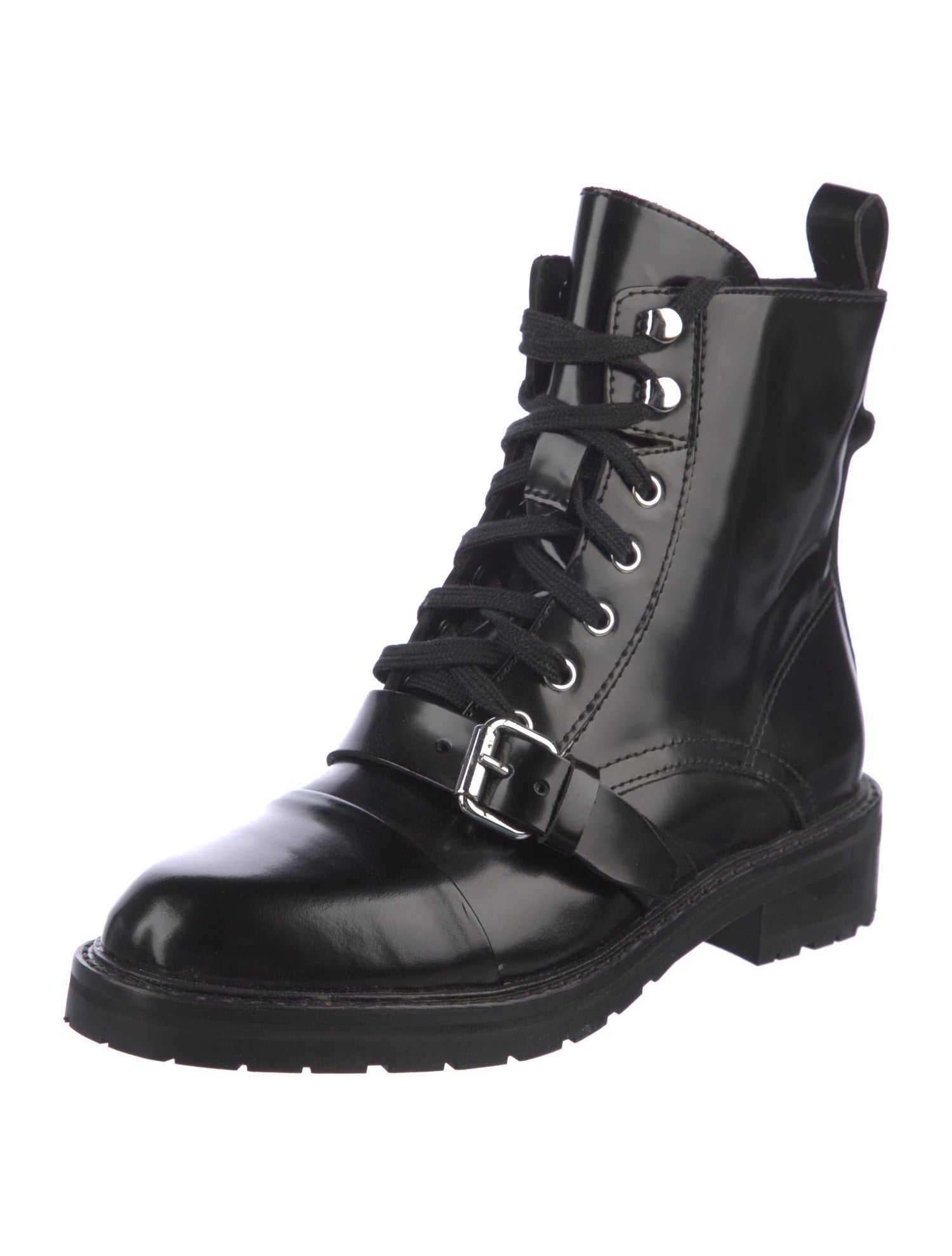 AllSaints Patent Leather Combat Boots