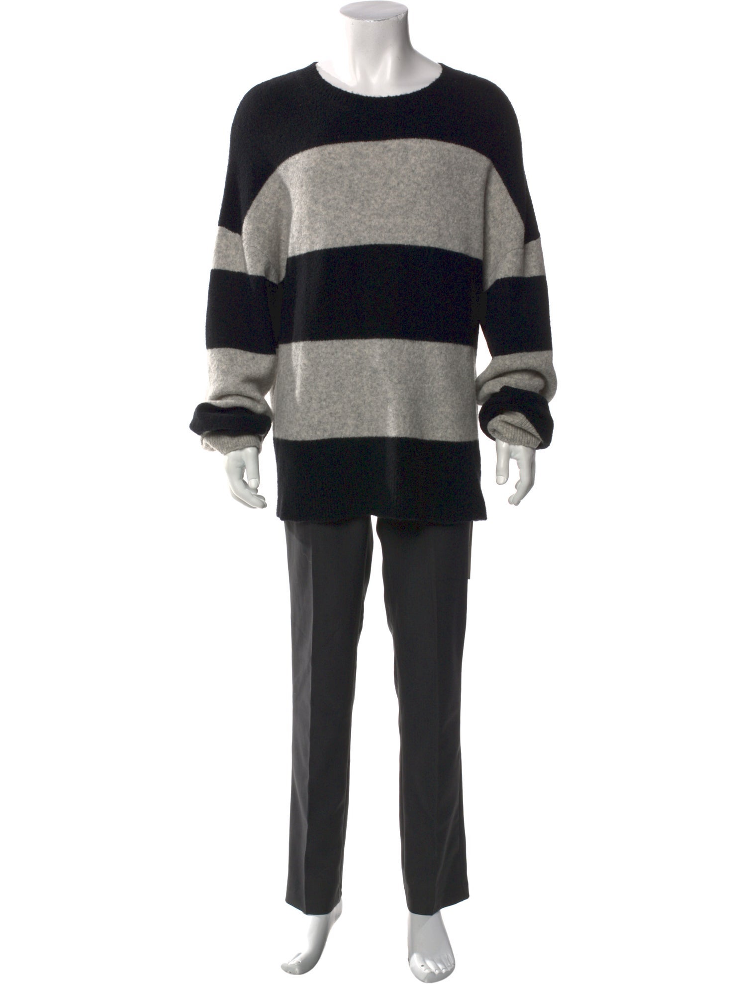 AllSaints Striped Crew Neck Pullover