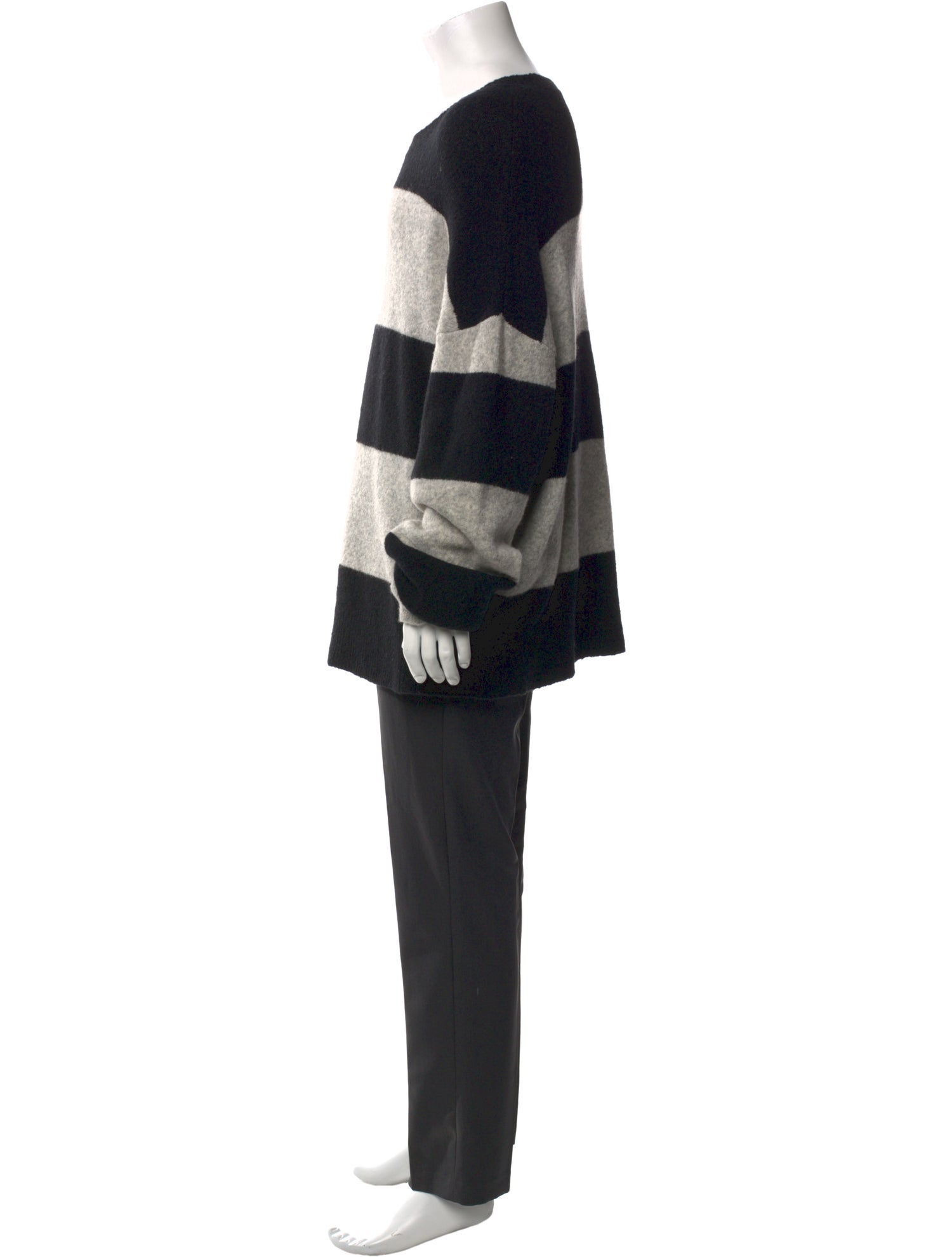 AllSaints Striped Crew Neck Pullover